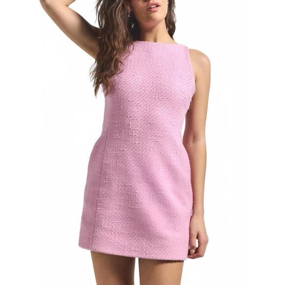 NEW DEREK LAM 10 CROSBY farah high neck dress in blush